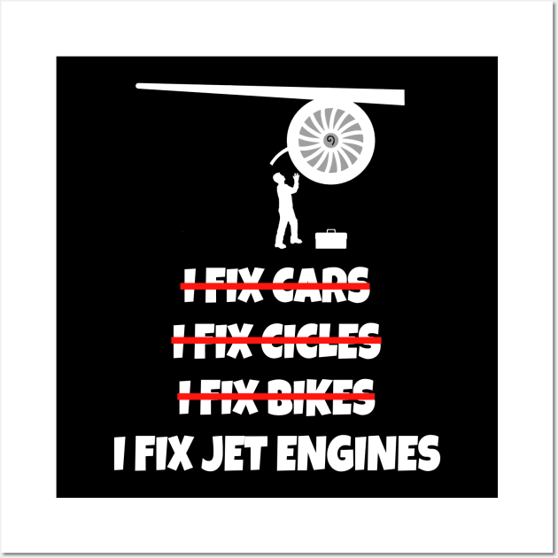 Aircraft Engine Mechanic T-Shirt Wall Art by Tengelmaker